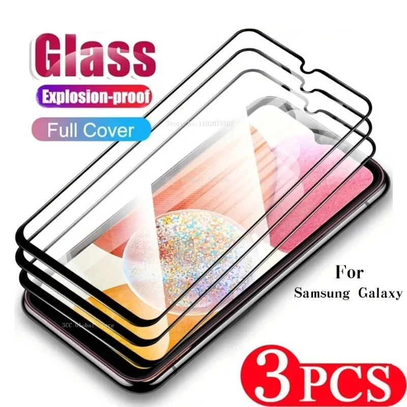 3 uds vidrio para Samsung Galaxy A34 A54 A02S A03 A04S A11 A14 A21 Protector de pantalla A23 A31 A32 A33 A41 A42 A51 A52 A53 A71 A72 A73