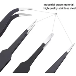 Pinzas ESD Precisión Acero Inoxidable – Herramientas Reparación Electrónica