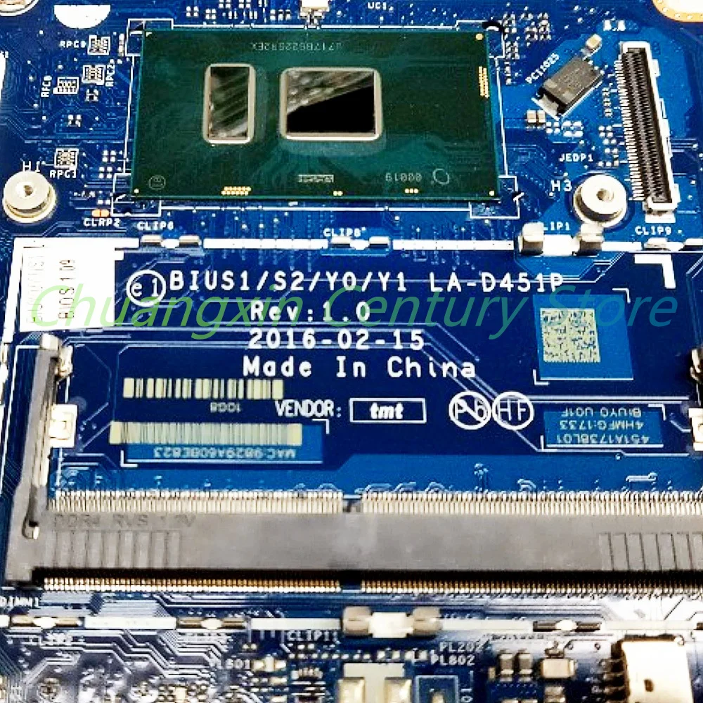 Placa base para portátil Lenovo Yoga 510-14ISK, LA-D451P con 4405U, I3, I5, I7, CPU de 6ª generación, 100% probado, funciona completamente - imagen 4