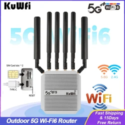 KuWFi Router 5G Exterior WiFi 6 – Doble Banda 48V PoE