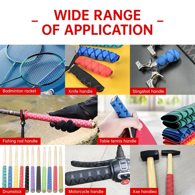 1 ~ 10 Uds nuevo tubo termorretráctil antideslizante ID dorado 15 ~ 45mm cubierta impermeable Protector de mango de bicicleta envoltura de caña de pescar antideslizante - imagen 5