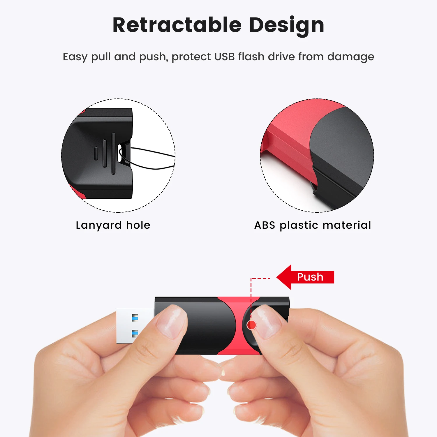 Unidad Flash USB 3,0 Retractable32G 64G128G 256G, unidad Flash con cremallera, de Ultra alta velocidad - imagen 2