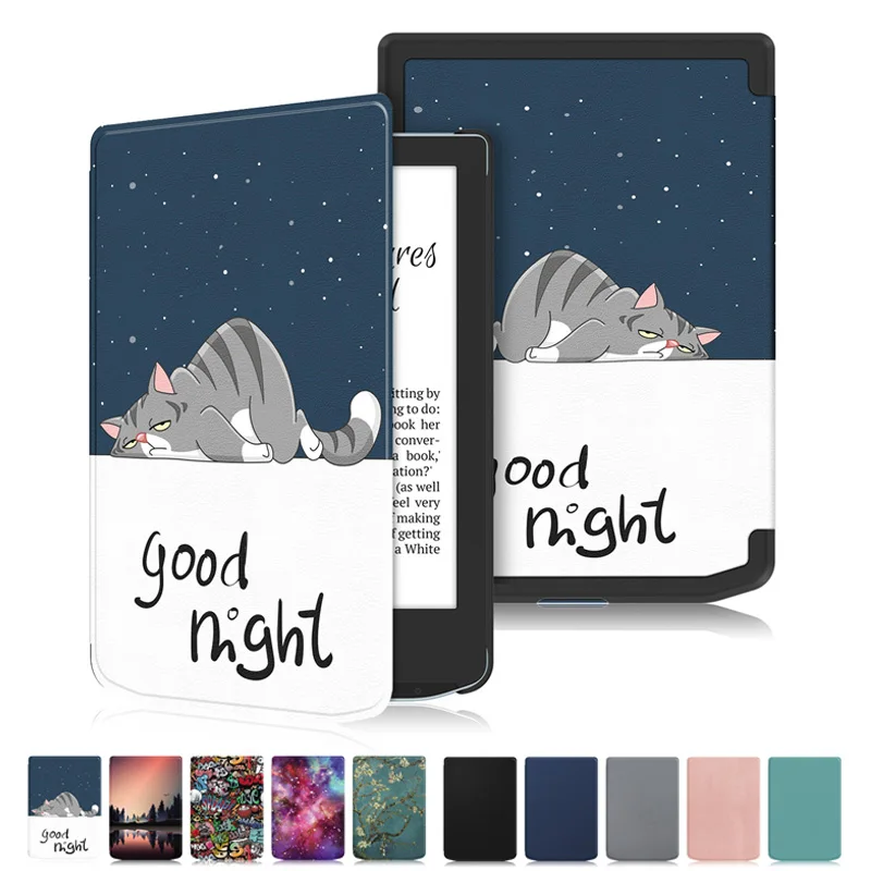 Funda inteligente de cuero con pintura bonita de 6 "para Pocketbook Verse Pro, Funda para Pocketbook 629 634, Funda para niños