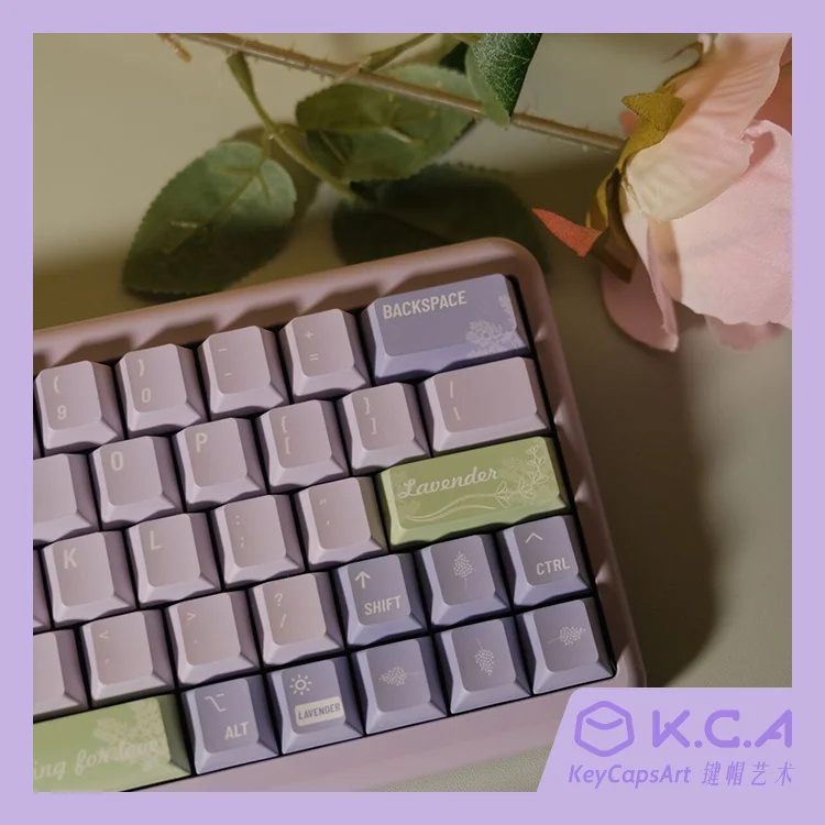 GMK-Juego de 144 teclas de lavanda, teclas de subcama con tinte PBT, perfil de cereza, para Keychron Q2 K2 65% 75% Anne GH60 GK64 Poker - imagen 2