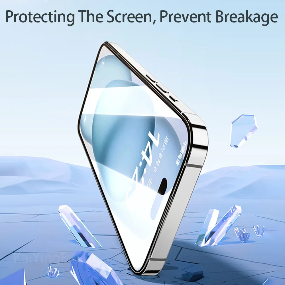 4 Uds cubierta completa de vidrio templado para iPhone 16 15 13 13 12 11 Pro Max Plus Protector de pantalla antiexplosión para iPhone XR Xs Max vidrio - imagen 2
