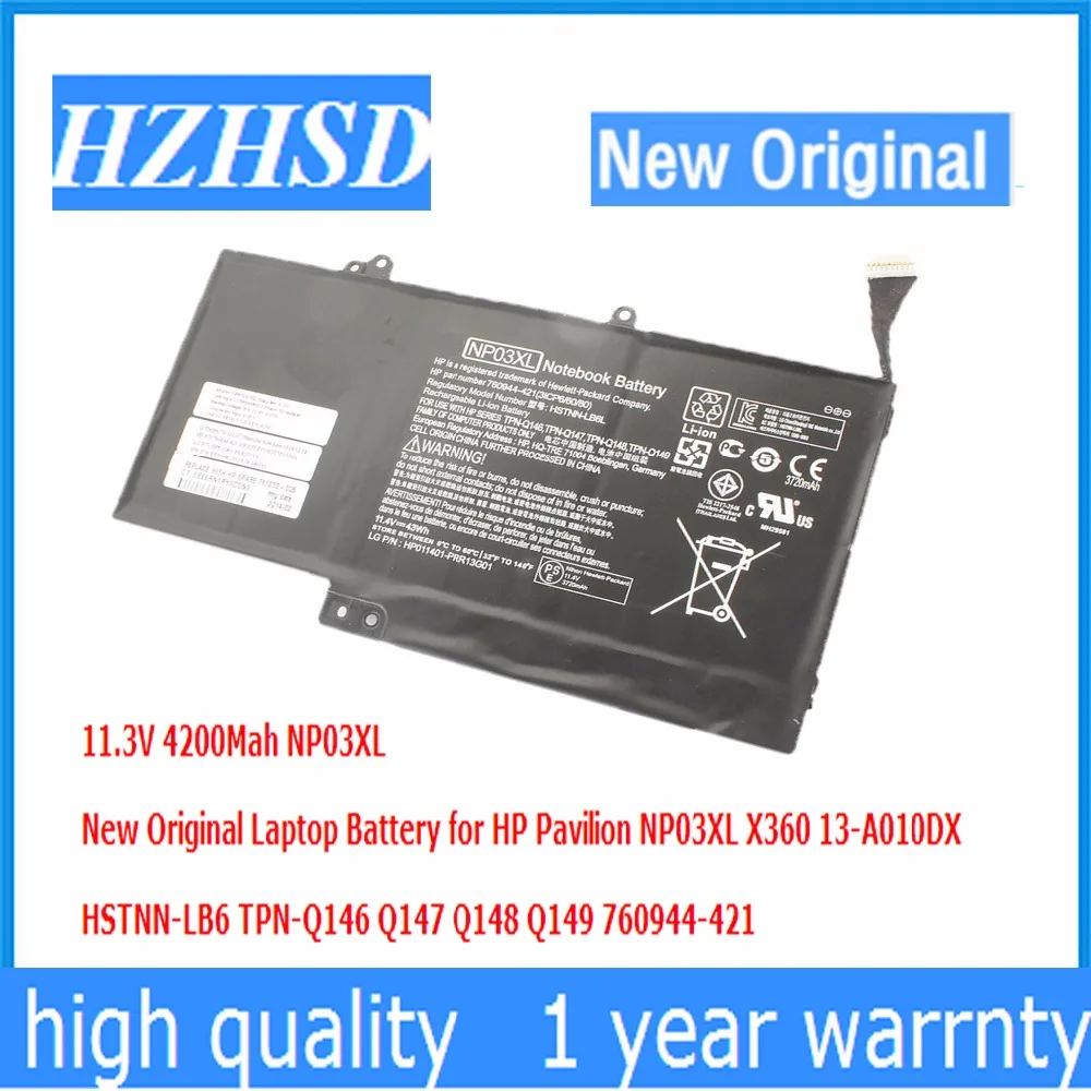 11,4 V 43wh 4200Mah nueva batería Original del ordenador portátil NP03XL para HP Pavilion X360 13-A010DX HSTNN-LB6 TPN-Q146 Q147 Q148Q149 760944-421