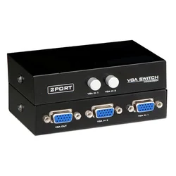 Conmutador KVM VGA 2 Puertos para PC, Monitor y Teclado