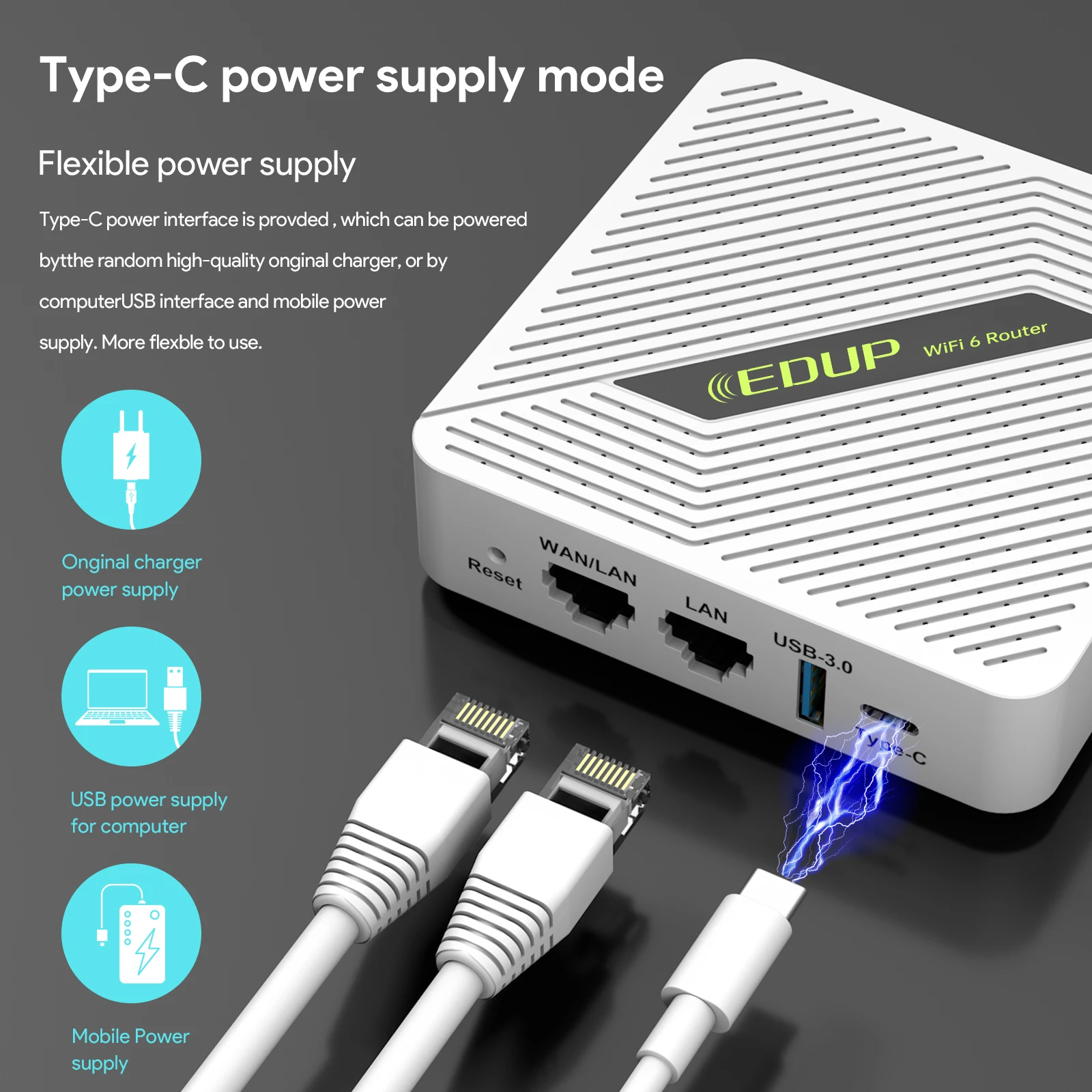 EDUP RT2656 Starlink enrutador inalámbrico portátil 1800Mbps bolsillo de alta velocidad Wifi6 múltiples modos de trabajo banda Dual 2,4 GHz/5GHz bolsillo - imagen 4