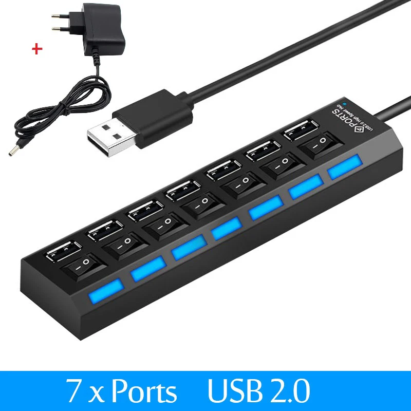 7 Port with EU Plug