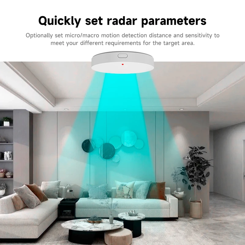 Tuya ZigBee 24G WiFi Sensor de presencia humana Sensor de movimiento detección de Radar aplicación de hogar inteligente alarma Control remoto protección de seguridad - imagen 4