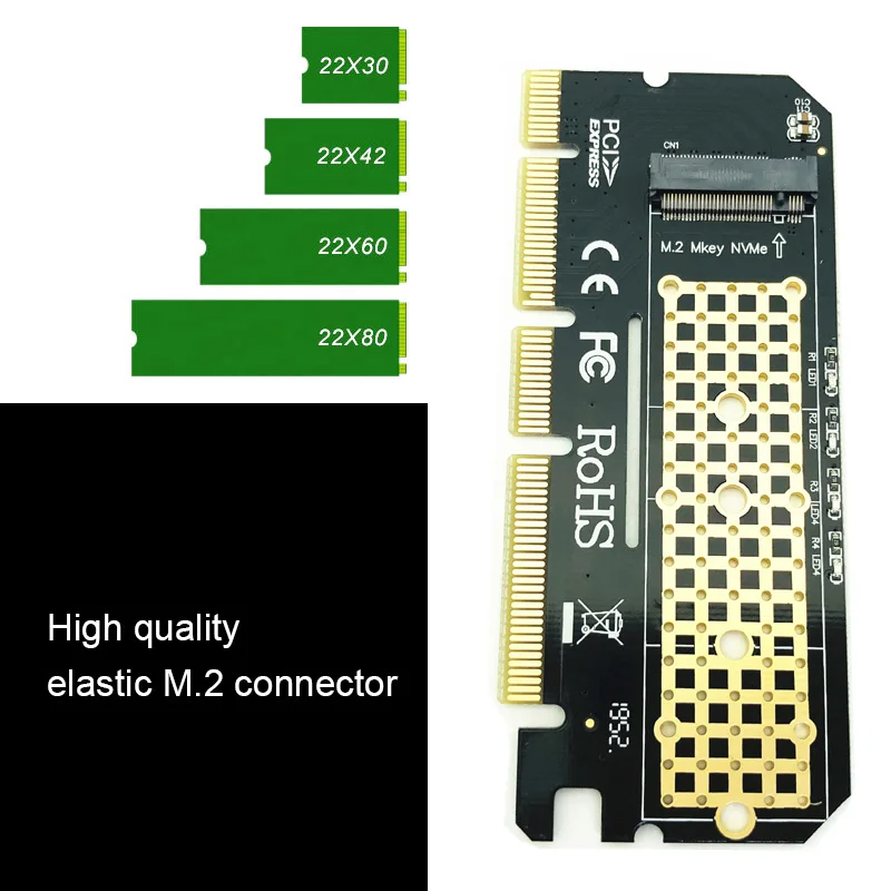 Adaptador M.2 NVME PCIE a M2, tarjeta de expansión LED NVME SSD M2 PCIE x16, Interfaz de ordenador, adaptador M.2 NVMe SSD a PCIE M.2 - imagen 5