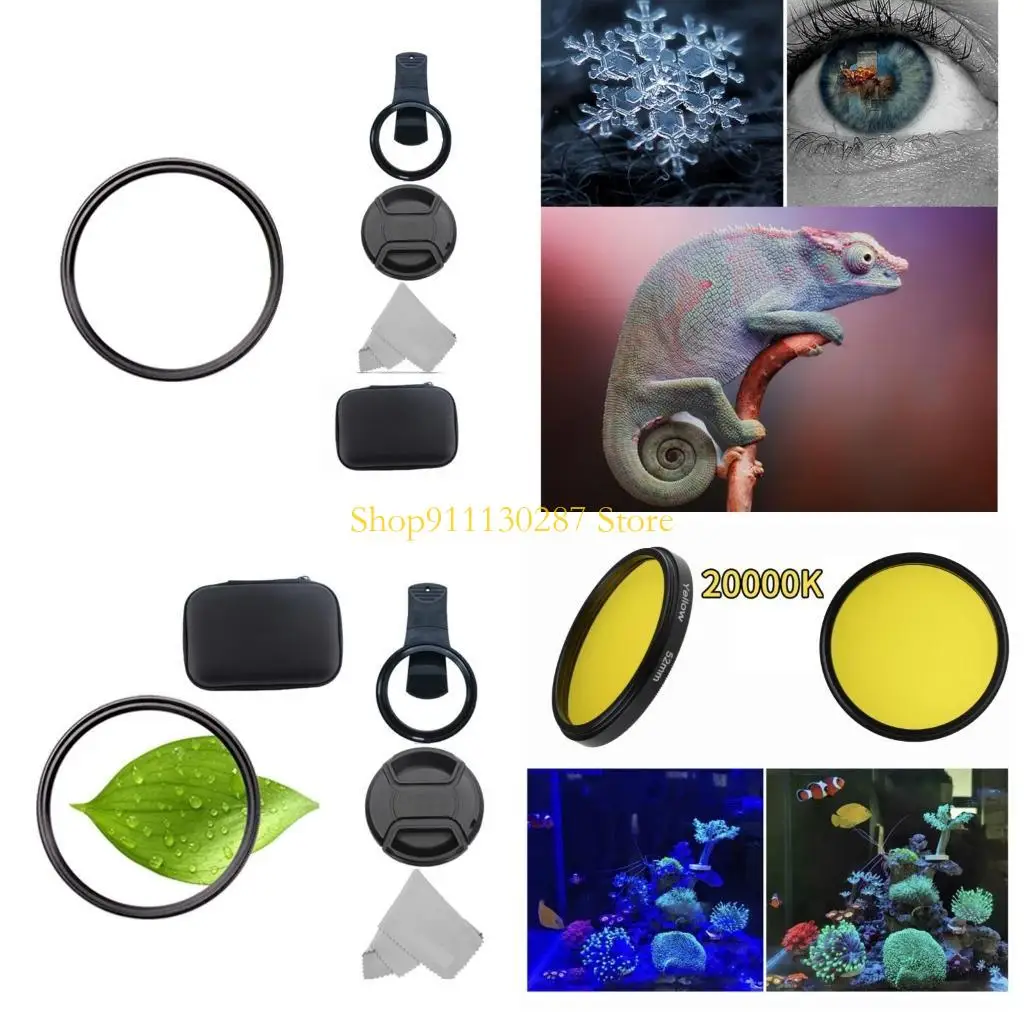 Filtro lente J1HC amarillo/naranja/macro-/cpl/lente conjunto peces agua mar cilindro coral