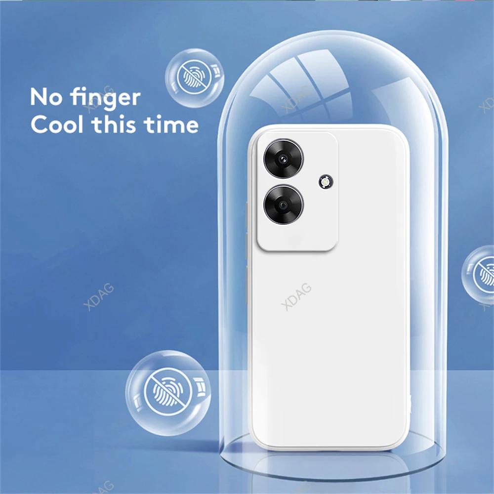 Funda de teléfono para OPPO Realme Note 60 60X Note60 X, protección de lente cuadrada de silicona líquida Original, cubierta trasera clásica de borde recto - imagen 2