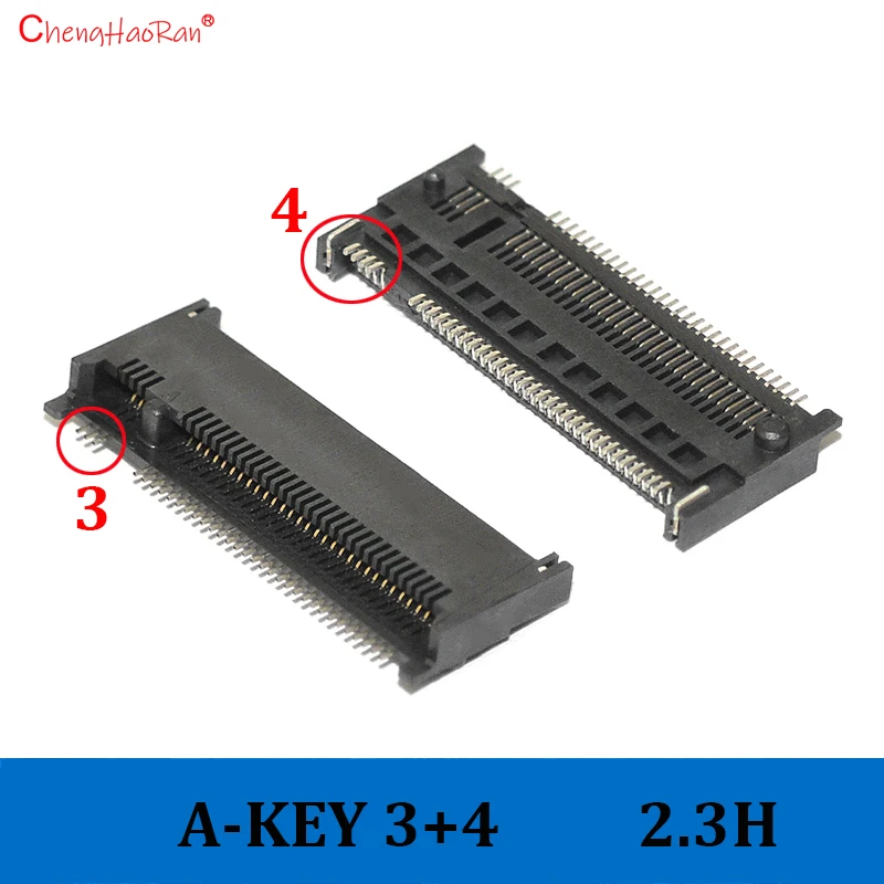 2 uds conector M.2 67P A B E M llave NGFF interfaz enchufe SSD H = 2,3 3,2 4,2 4,8 5,5 6,7 8,5 M.2 ranura SSD NGFF enchufe nuevo - imagen 3
