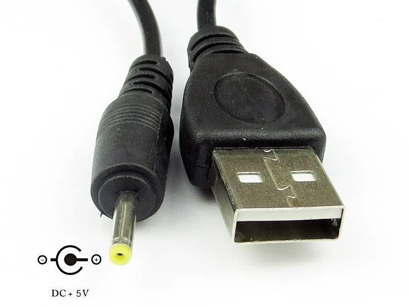 Cable USB a DC 5V – Conectores Jack 2.0-5.5mm, 80cm, Negro - imagen 4