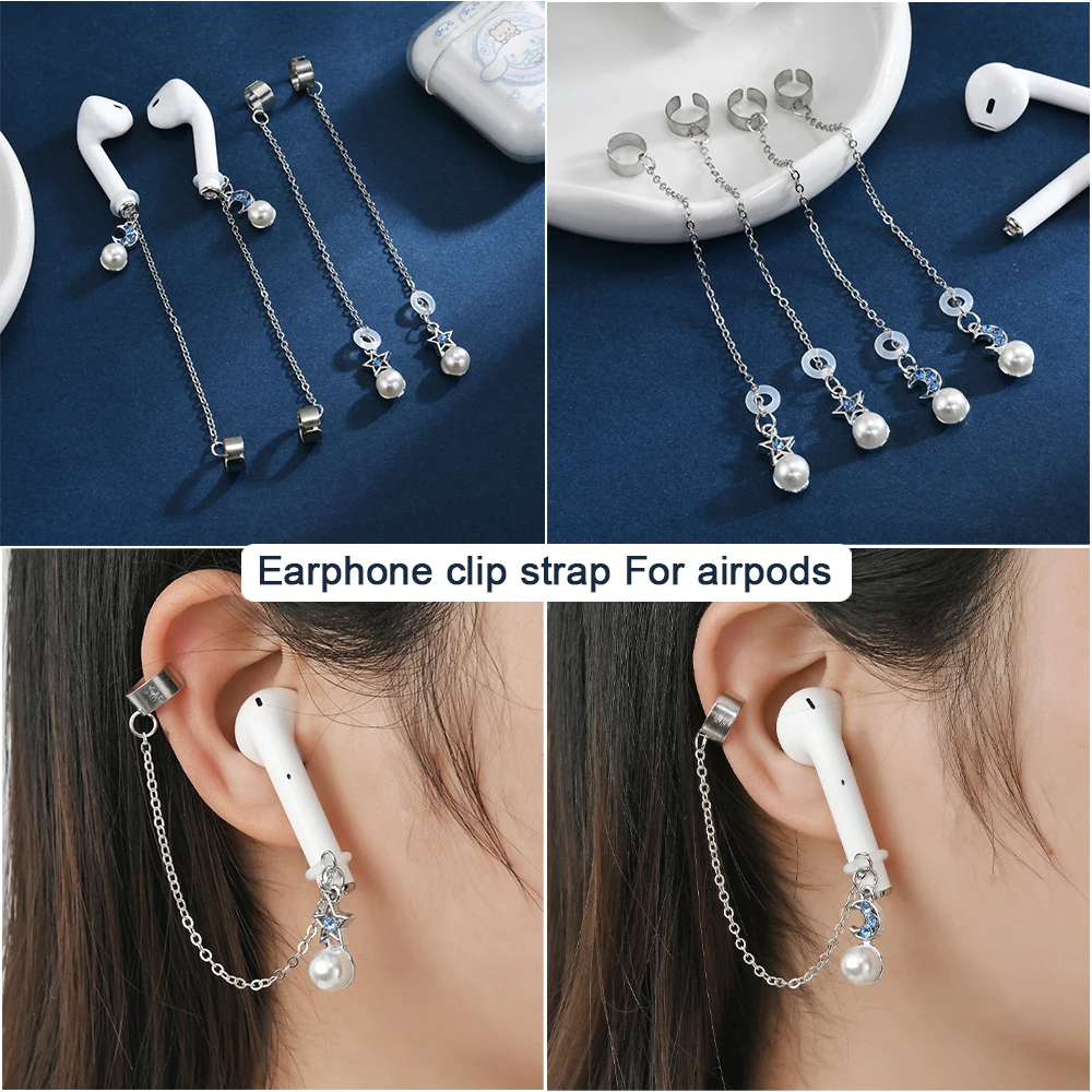 Gancho para pendientes antipérdida para Airpods, Clip para auriculares, correa, gancho para la oreja, soporte para Airpod, pendientes, cadena colgante