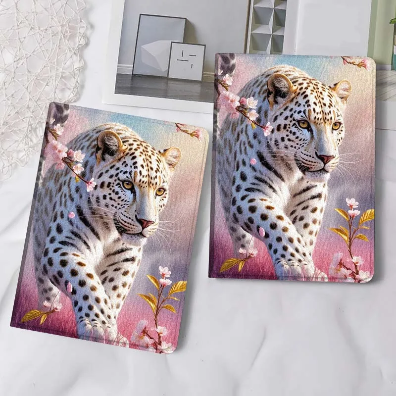 Patrón fresco de leopardo Animal para Lenovo Xiaoxin Pad Pro Tab M10 K10 Plus 3. ° Y700 Gen 11 11,2 11,5 12,7 8,8 pulgadas funda para tableta