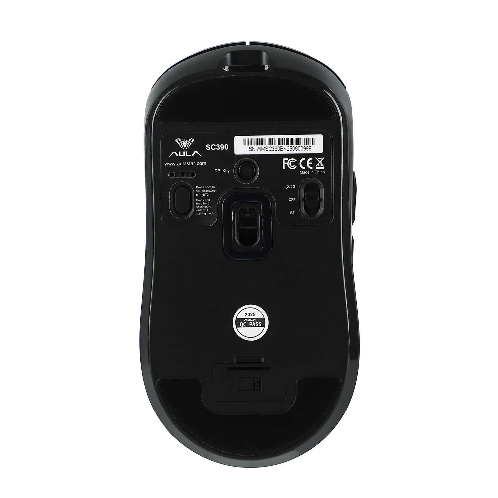 AULA SC390 Ratón para juegos ligero inalámbrico con cable/Bluetooth/2,4 GHz Sensor PAW3311 400 mAh con pantalla para Win/Mac - imagen 2