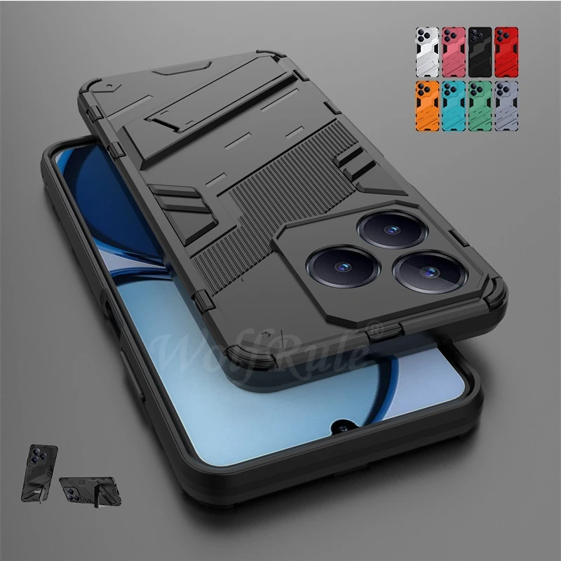 Para OPPO Realme C63 funda Realme C63 Capas armadura a prueba de golpes teléfono parachoques trasero soporte trasero Fundas Realme C 63 C63 - imagen 2