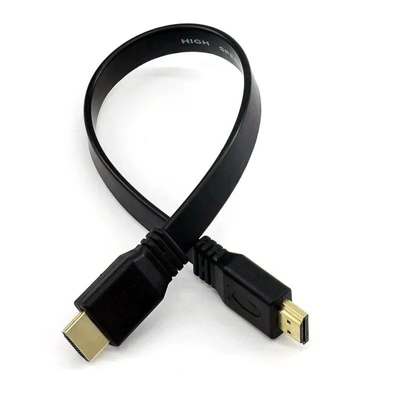 Cable Compatible con HDMI Full HD, Cable plano corto macho a macho para Audio, vídeo, HDTV, TV, PS3, 0,3 M - imagen 2