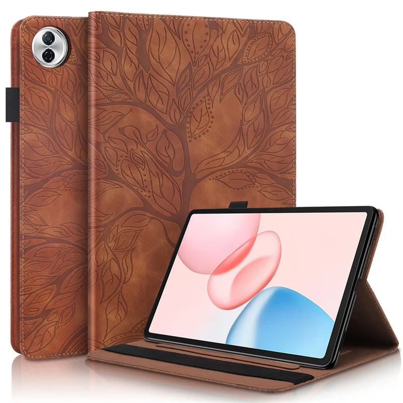 Funda para tableta Honor Pad 10 12,1 pulgadas 2025, funda con soporte tipo billetera con tapa de árbol en relieve para Coque Honor Pad 10 HEY3-W00 W10 Funda