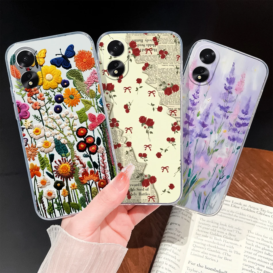 Para Oppo A38 A18 4G funda varios estilos suave transparente delgada TPU funda trasera de silicona para teléfono Oppo A 38 A 18 parachoques ligero - imagen 3