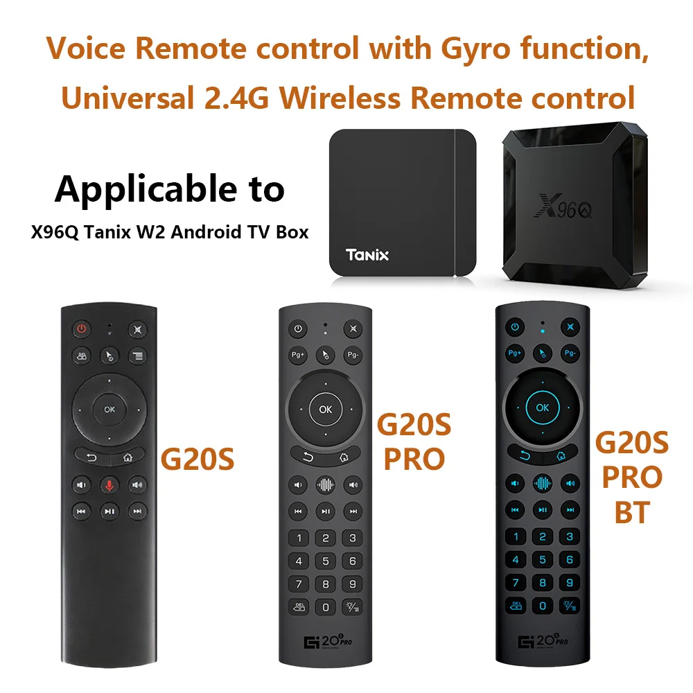 G20S Control remoto por voz giroscopio IR G20SPRO BT5.0 retroiluminado 2,4G inalámbrico Air Mouse para Android TV BOX X96 H96 MAX T95 - imagen 4
