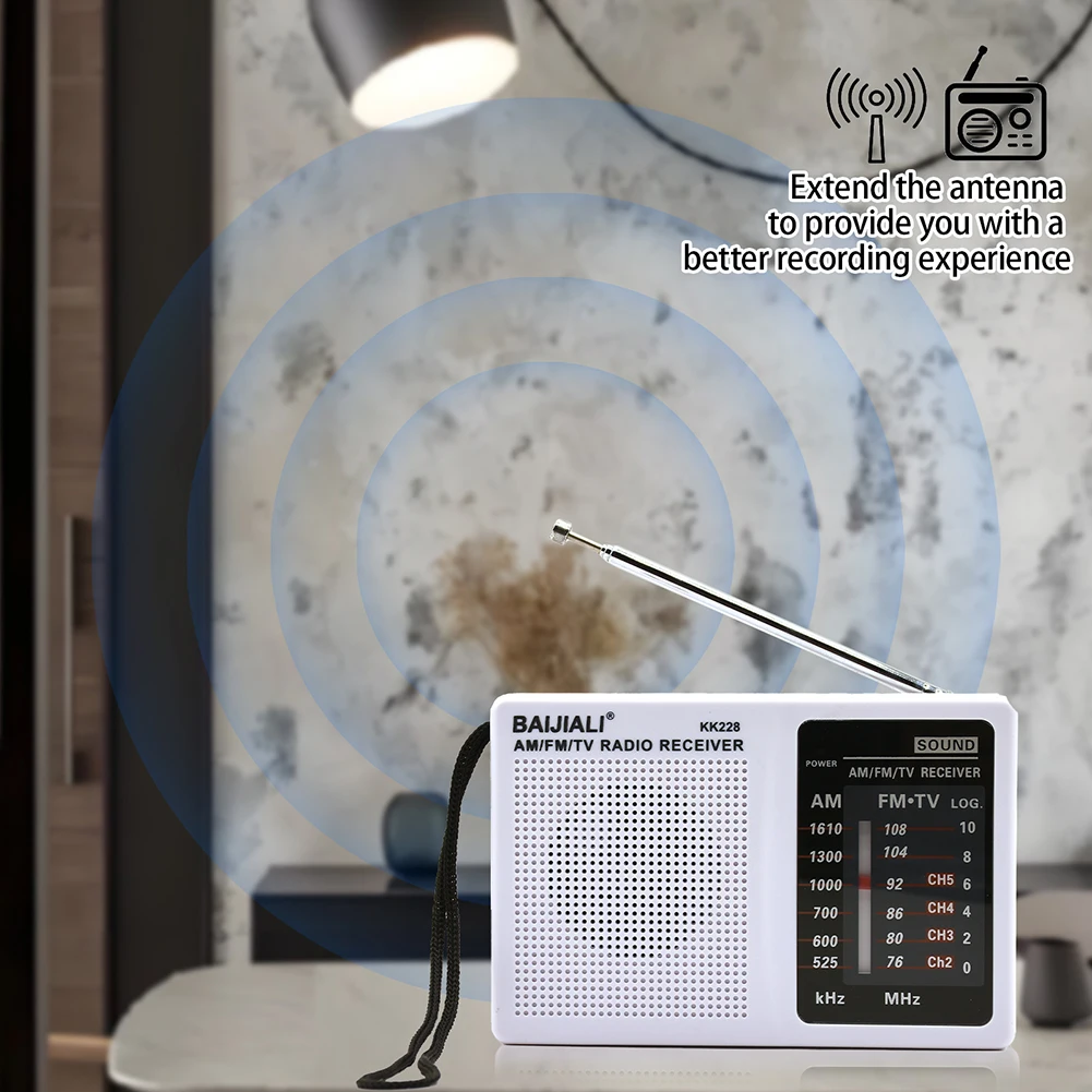Radio AM FM Antena telescópica de radio de bolsillo alimentada por batería para regalos en interiores y exteriores para personas mayores - imagen 3