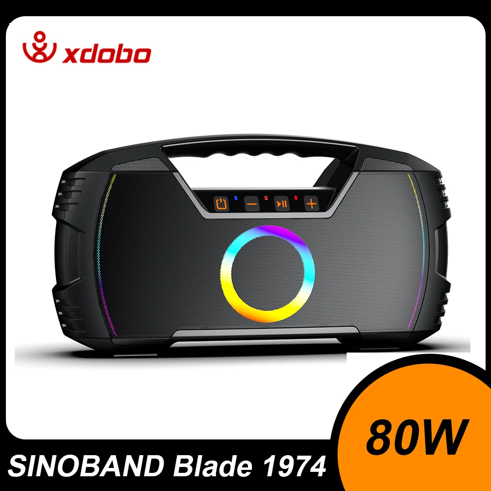 XDOBO-altavoz SINOBAND Blade 1974, barra de sonido con Bluetooth, graves profundos, luz RGB, Subwoofer impermeable, sistema Hi-Fi, 80W