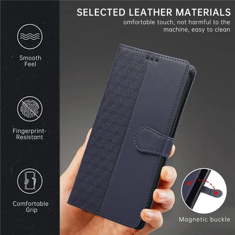 Funda de cuero de lujo para teléfono con tarjetas, billetera para IPhone 16, 15, 14, 13, 12 Pro Max Plus SE 4, SE4, 16Pro, 15Pro, funda con soporte abatible - imagen 2