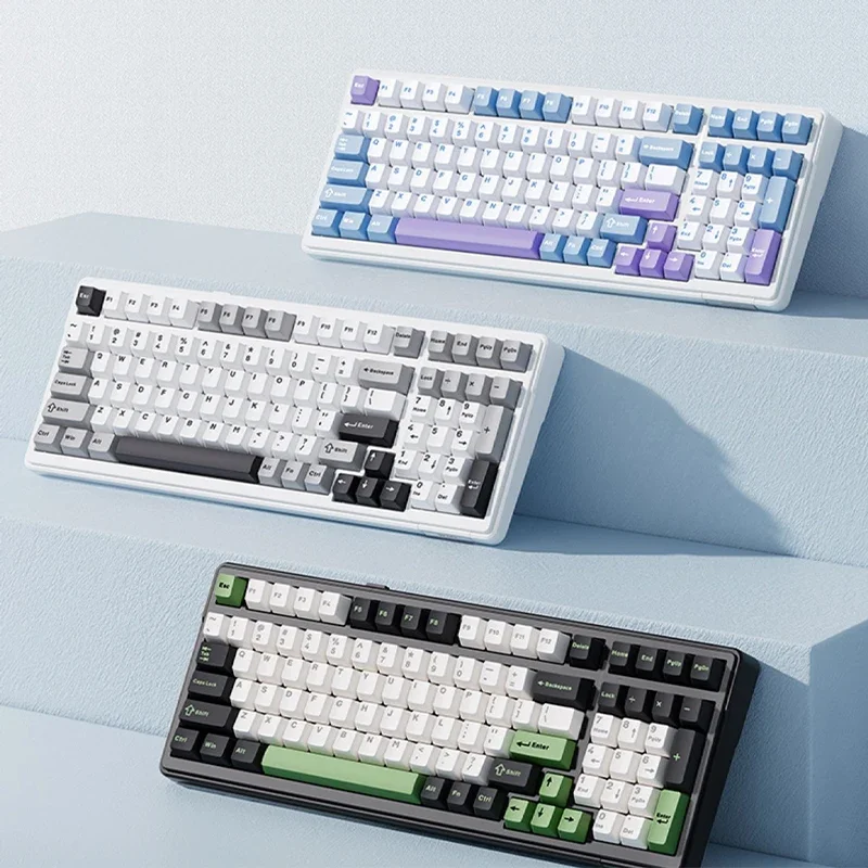 AULA-Teclado mecánico inalámbrico F99 para juegos, accesorio con Bluetooth/2,4G, inalámbrico/con cable, 99 teclas, personalizable - imagen 2