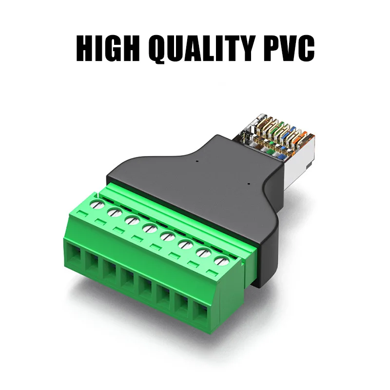 Cabezal de conversión de red RJ45 a 8 pines, junta sin soldadura, conector de cristal macho hembra 8P8C, Terminal de conexión de blindaje de Metal - imagen 2