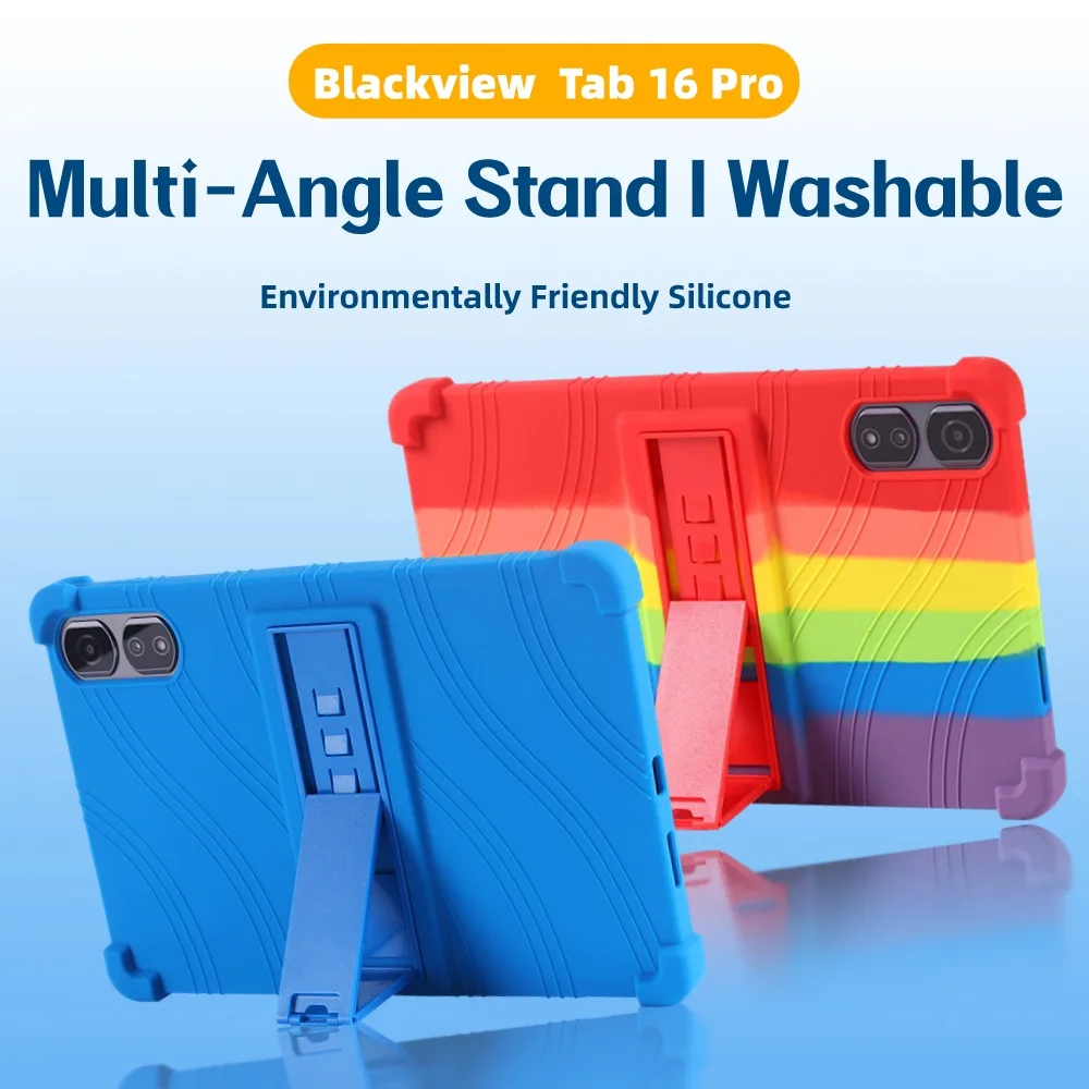 Funda de silicona suave para Blackview Tab 16 Pro 2024, funda para tableta con soporte ajustable de 11,0 pulgadas, carcasa protectora a prueba de golpes para niños - imagen 2