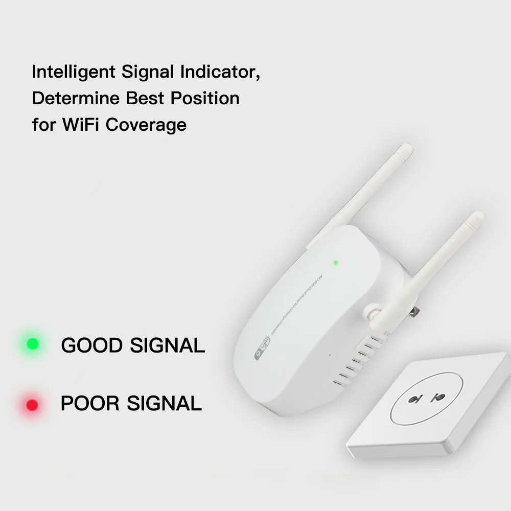Un dispositivo blanco con luz verde y luz roja