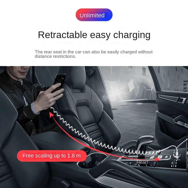 Cable USB Resorte 2M 6A Tipo C Micro - imagen 5