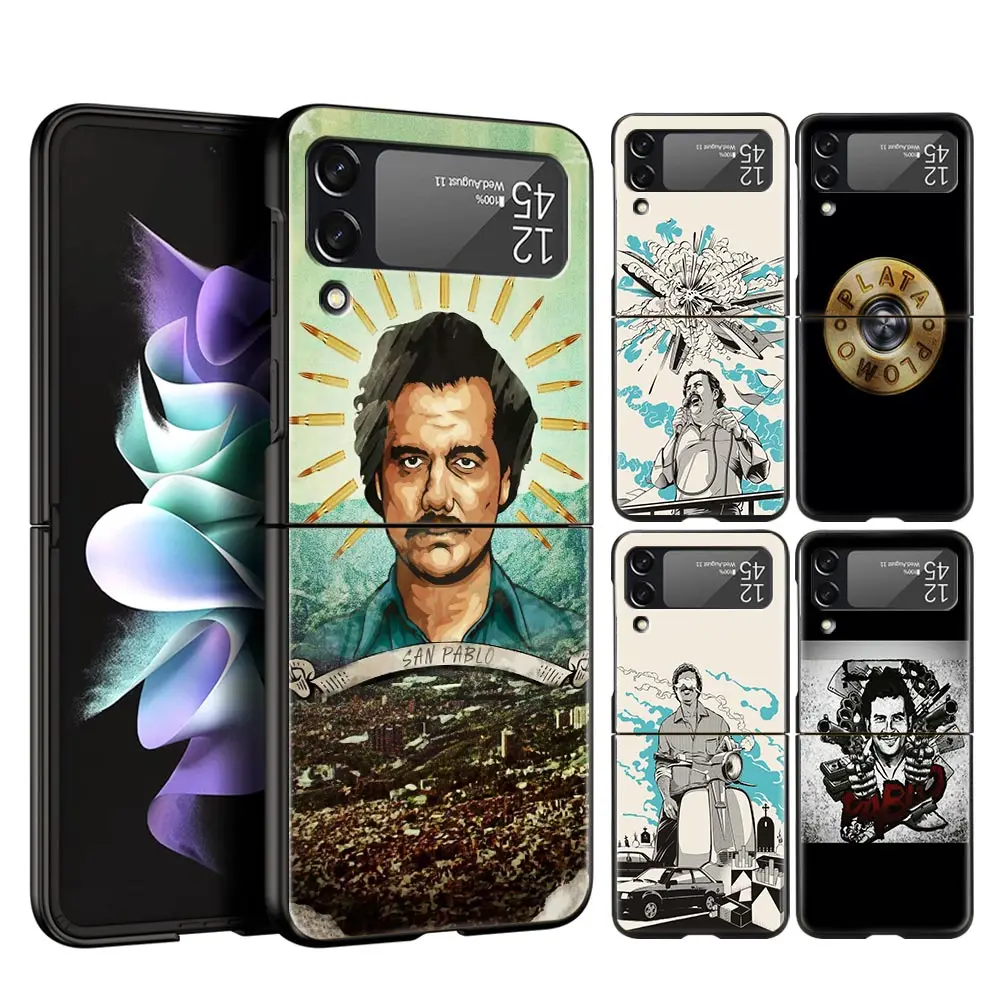 Funda de teléfono de la serie de TV Narcos Pablo Escobar, carcasa dura plegable para Samsung Z Flip3, Flip4, Flip5, Z Flip 3, Flip 5, 4, 5G