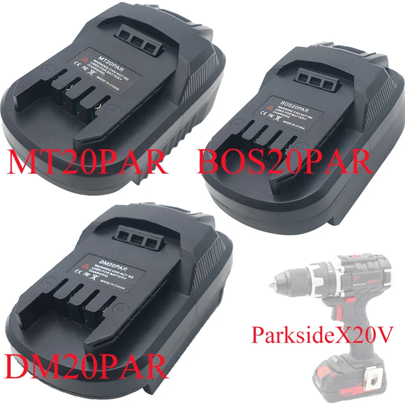 Adaptador de batería para herramientas Parkside X20V DM20PAR BOS20PAR MT20PAR Compatible con baterías Makita/Bosch/Milwaukee/DeWalt de 18V/20V - imagen 5
