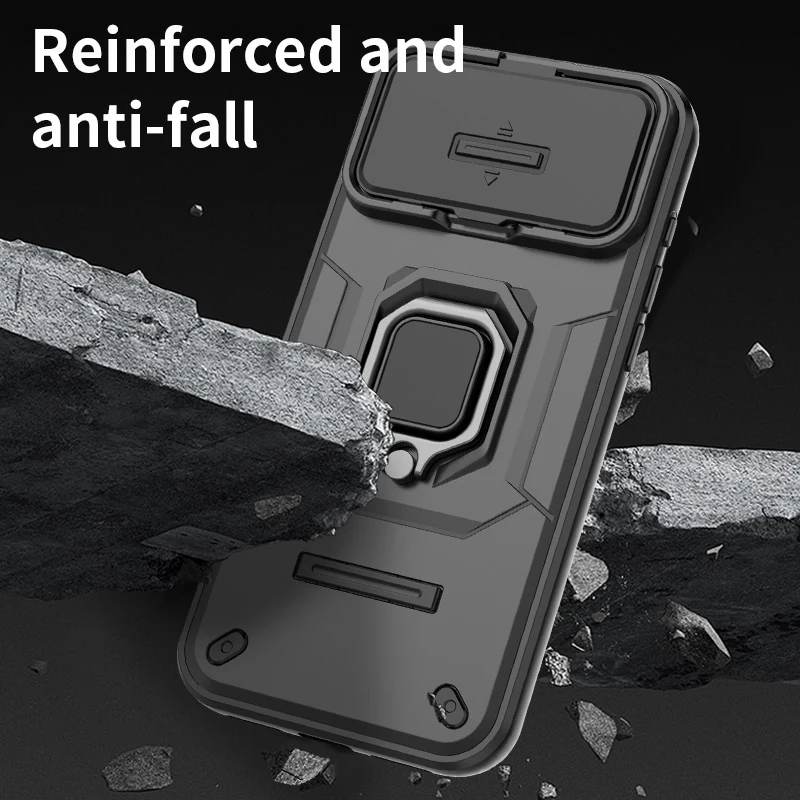 Funda de teléfono con soporte de anillo para Apple iPhone 17 Pro Max, Funda trasera para iPhone 17 Air, ventana corredera, чехол - imagen 3