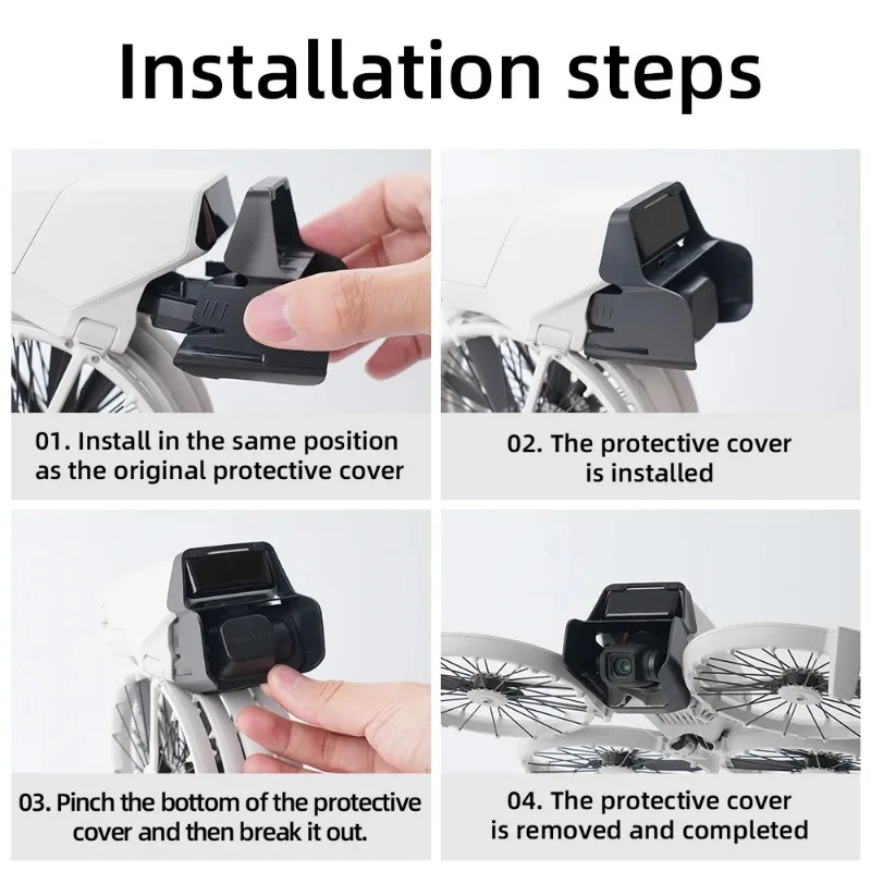 Cubierta de lente para Dron DJI Flip, parasol de lente cardán, protector de cámara antiarañazos, parasol, No es necesario desmontar, accesorio para Dron - imagen 5
