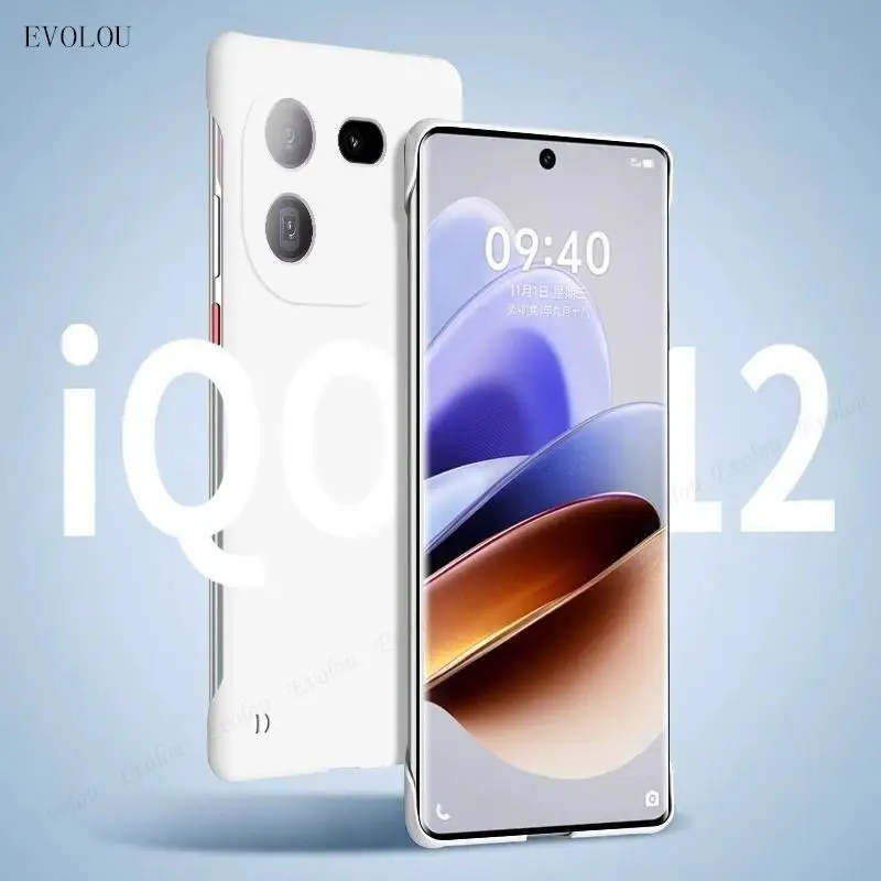 For Vivo IQOO 12 Pro IQOO12 5G Ultra Thin Frameless Skin Matte Hard PC Phone Cover For IQOO 12pro Borderless Shockproof Case - imagen 2