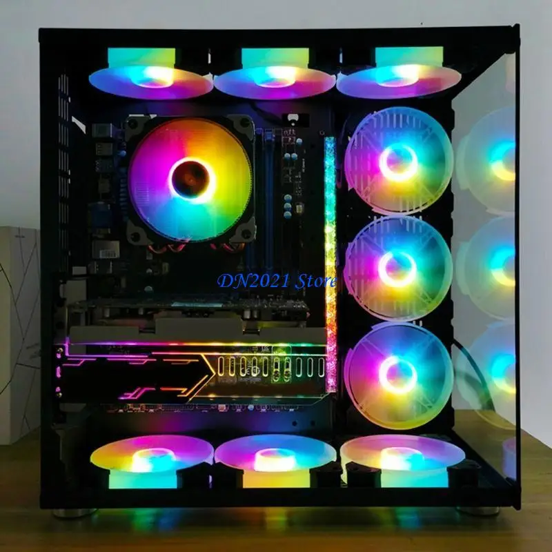 LED F3KE RGB 120 mm para ventilador casos, edición tranquila alto flujo aire LED color ajustable para c