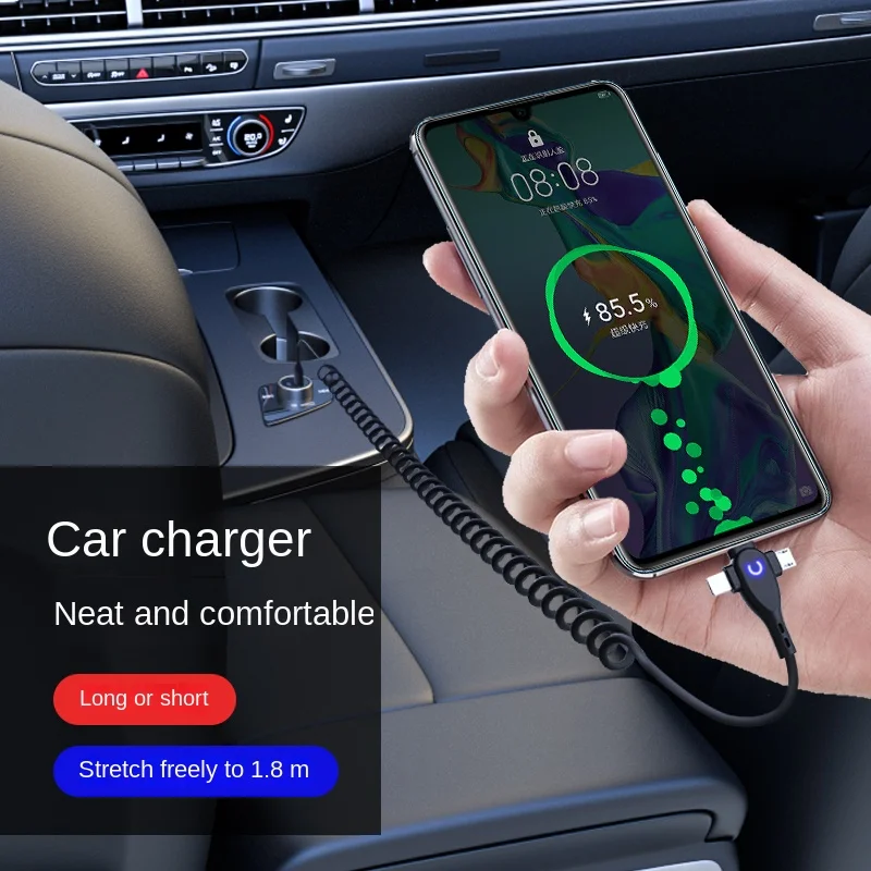 Cable de carga USB A Micro USB tipo C para iPhone, Cable de datos de cargador rápido, 6A, 3 en 1, 1,8 M, para Huawei, Samsung, Xiaomi - imagen 5