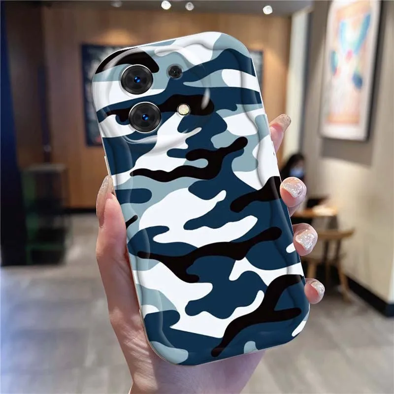 Funda de teléfono con estampado de leopardo de camuflaje para Xiaomi Redmi 9T 9A 9 9C 10 10C 12 13 13C 14C A2 A1 Plus K30 K40 K60 5G aceite ondulado - imagen 2