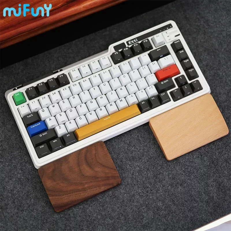 MiFuny-repos de muñeca para teclado dividido, reposamuñecas de madera Original con una mano, ergonómico para teclados mecánicos Alice de 65% 75% 98/104 teclas - imagen 3