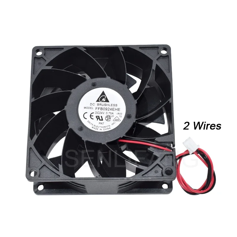 Ventilador de gran volumen de aire para inversor Delta, refrigeración bien probada, FFB0924EHE 9038, 9CM, DC24V, 0.75A, 2 líneas/3 líneas - imagen 2