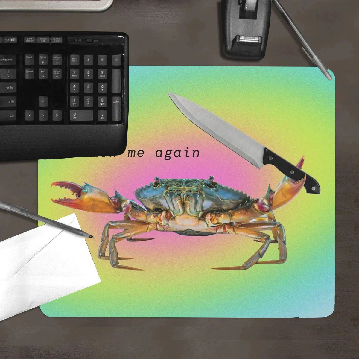 Alfombrilla de escritorio divertida y creativa de cangrejo para Gamer, alfombrilla para ratón de Anime pequeño mona para ordenador de juegos, alfombrilla antideslizante, cojín para teclado, alfombra de oficina para PC - imagen 2