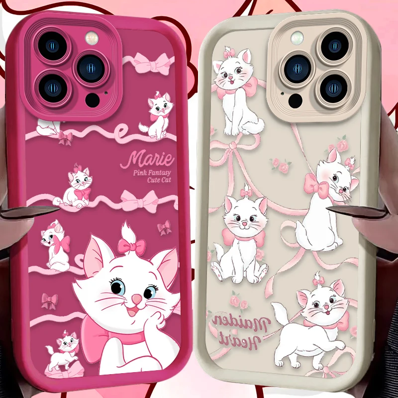 Funda blanda Disney Lovely Marie Cat para iPhone 17 Air 16 16E 15 14 13 12 11 Pro Max X XS X S Max XR SE 2020 SE4 7 8 funda de silicona