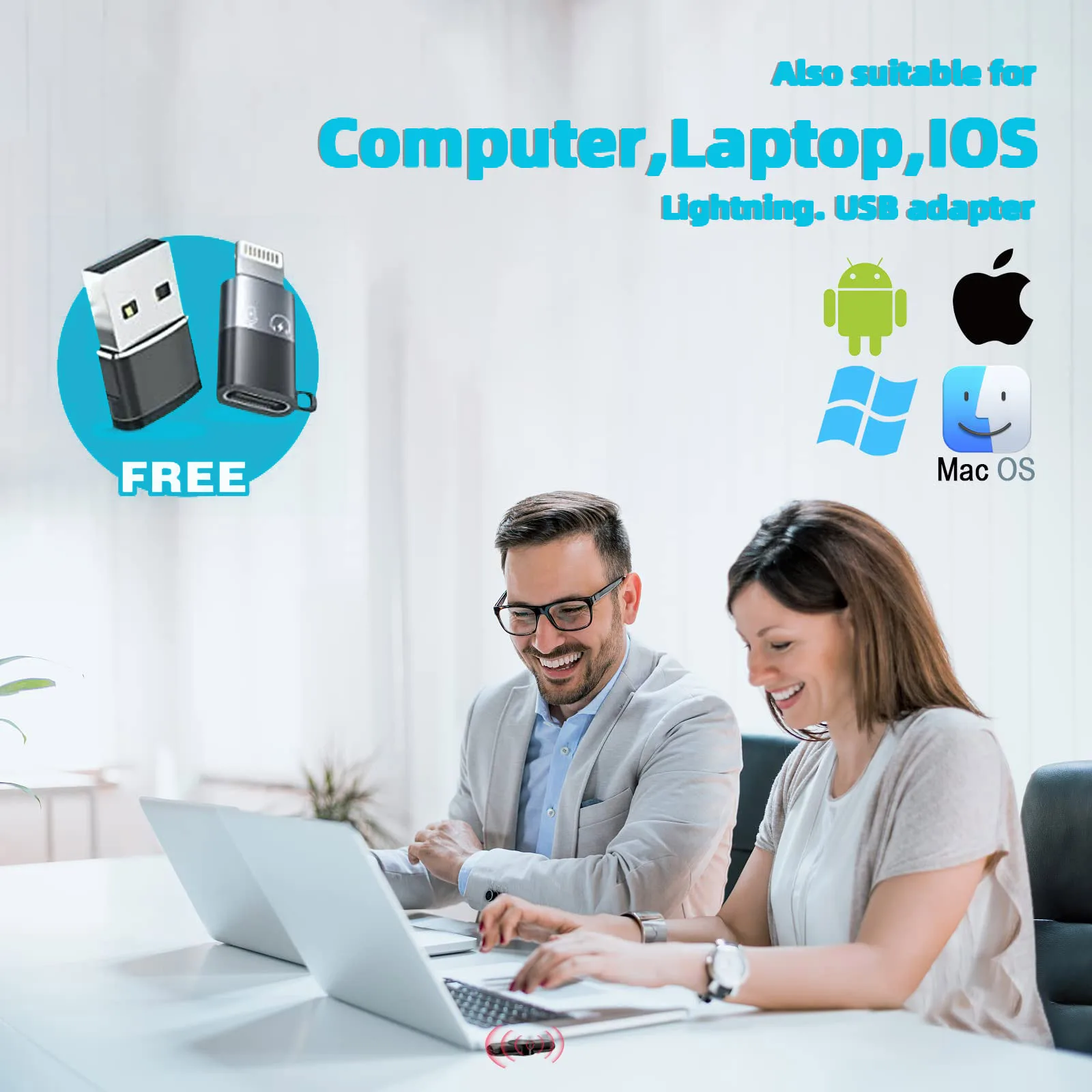 Micrófono inalámbrico Lavalier, ojal de solapa, micrófono doble profesional, Mini para iPhone, Android, teléfono móvil, PC, Micro Kit - imagen 2