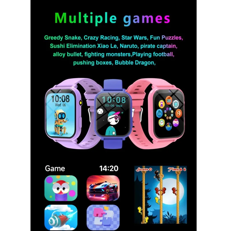 Reloj inteligente para niños, 18 juegos, cámara HD de 1,83 pulgadas, pasos, linterna, monitoreo del sueño, despertador, reloj inteligente, regalos para niños y niñas - imagen 4