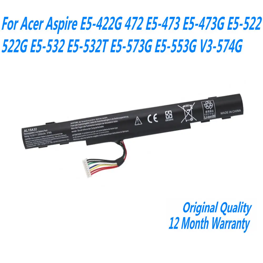 2500mAh AL15A32 batería del ordenador portátil para Acer Aspire E5-422G 472 E5-473 E5-473G E5-522 522G E5-532 E5-532T E5-573G E5-553G V3-574G